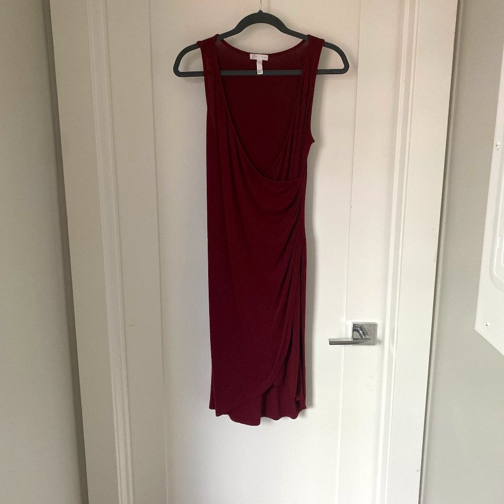 Scoop Neck Red Flattering Dress